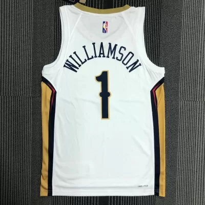 Men's New Orleans Pelicans Zion Williamson #1 Swingman NBA Jersey - Association Edition2020/21 - buybasketballnow.net