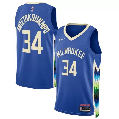 Men's Milwaukee Bucks Giannis Antetokounmpo #34 Swingman NBA Jersey - City Edition 2022/23 - buybasketballnow.net