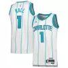 Men's Charlotte Hornets Ball #1 Swingman NBA Jersey - Association Edition2022/23 - buybasketballnow.net